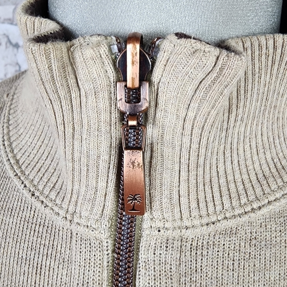 Tommy Bahama  1/4 Zip Pullover Cotton Sweater Cream Size Large - Picture 5 of 12